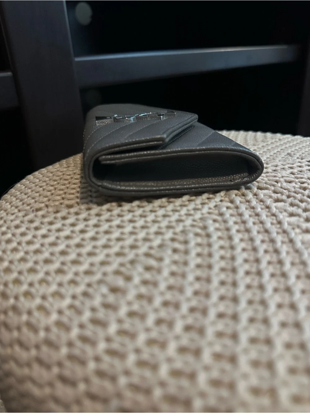 Authentic Saint Laurent Gray Quilted Leather Wallet with Silver YSL Emblem - Picture 14 of 14
